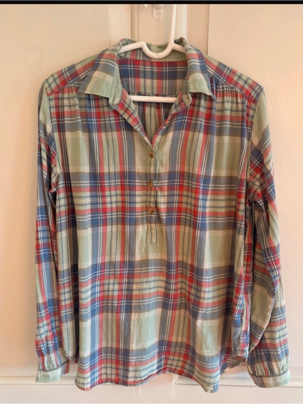 Ralph Lauren Chaps plaid popover lightweight shirt / Women’s Large